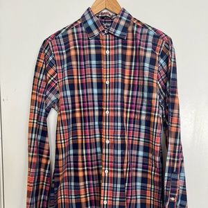 Neiman Marcus casual button down plaid shirt.